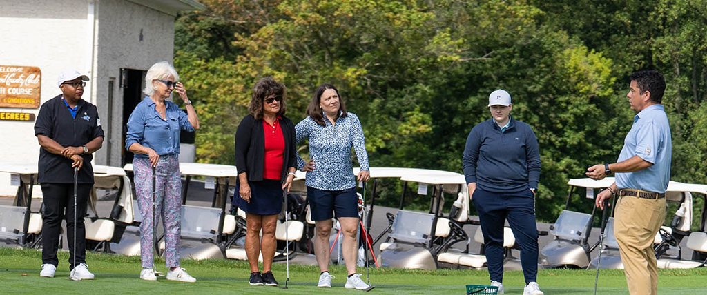 Holy Family’s first Women’s Golf Clinic helped players learn the basics of the game and more to take their next step in golf.