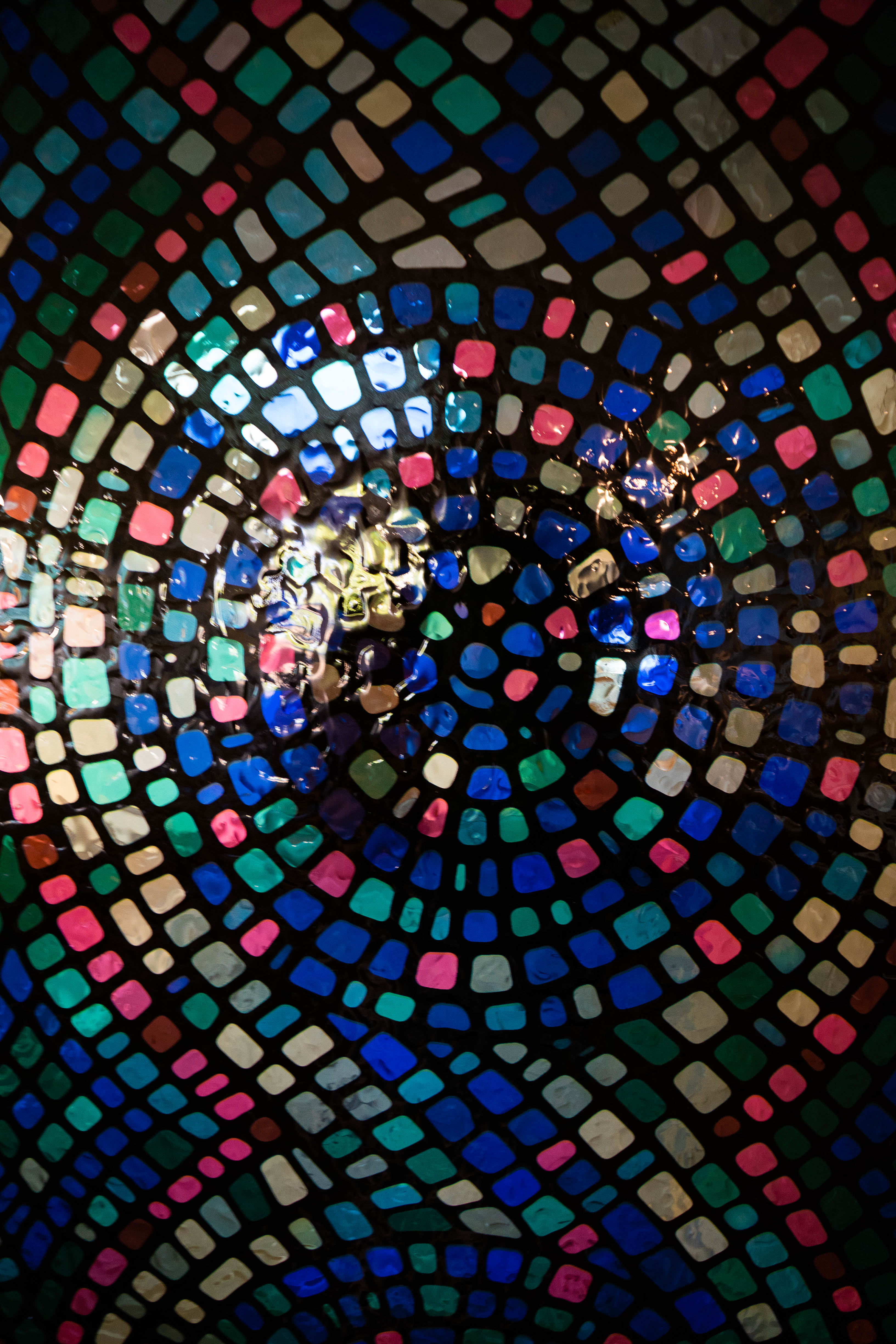 Stained glass pattern in the Campus Center chapel