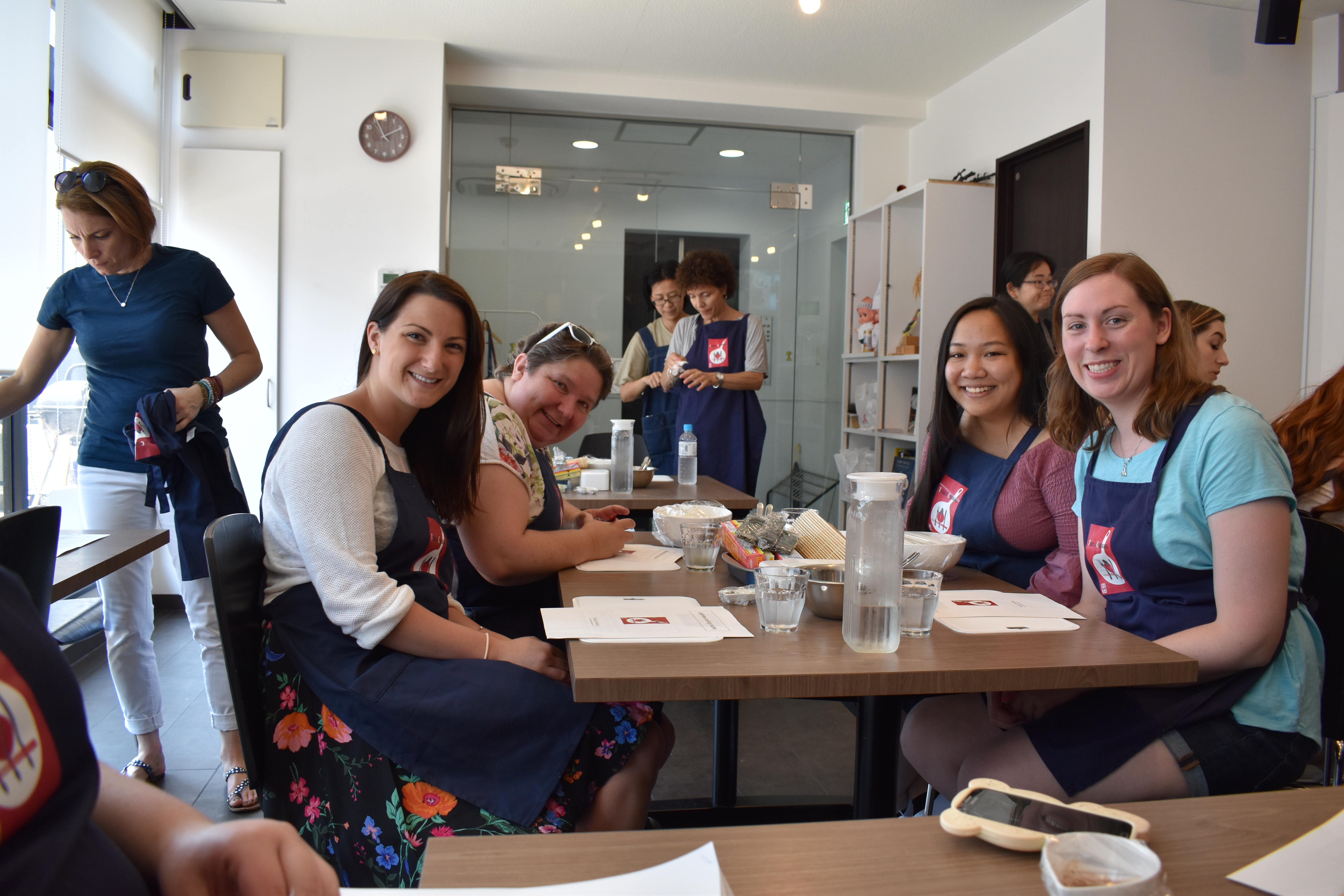 International students dining together