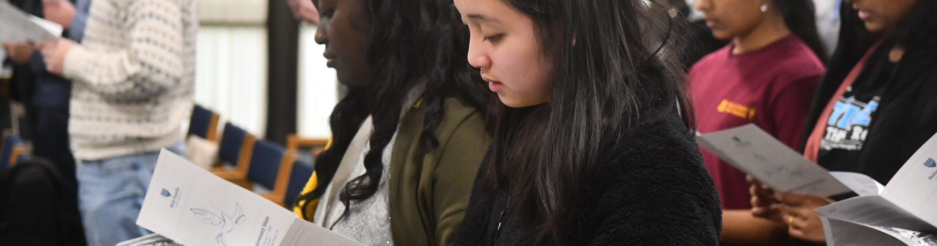 Students attend a faith celebration