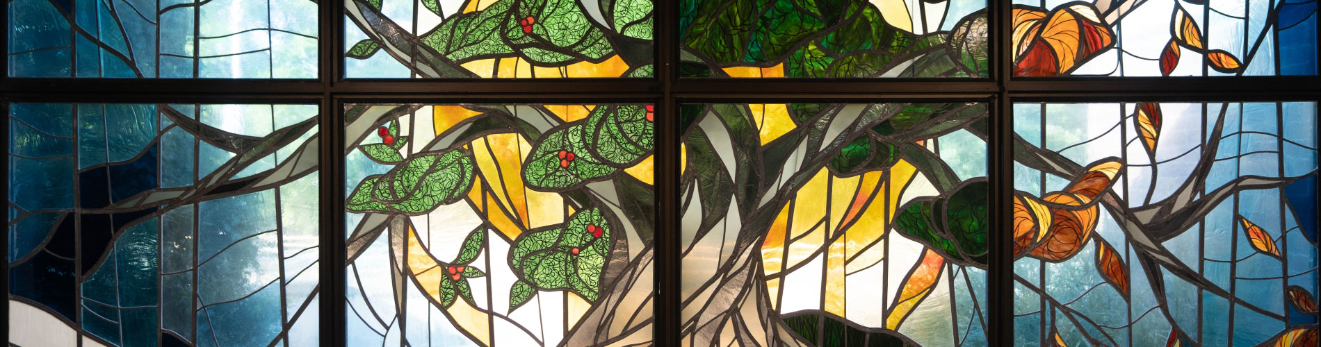 Stained glass in chapel