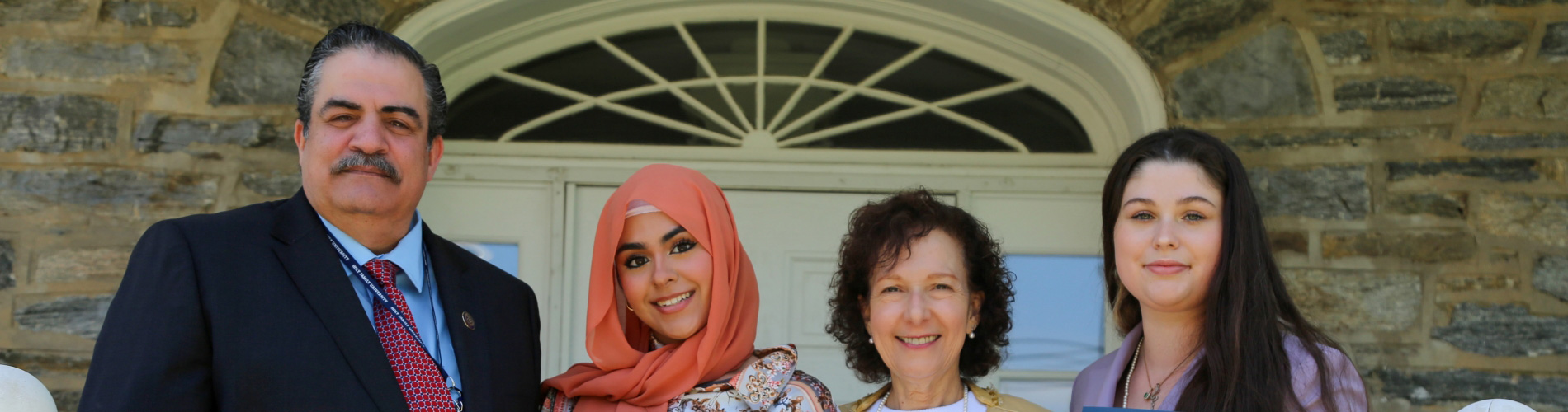 Dr. Prisco and HRH Prince Adnan El-Hashemite with two students of the program