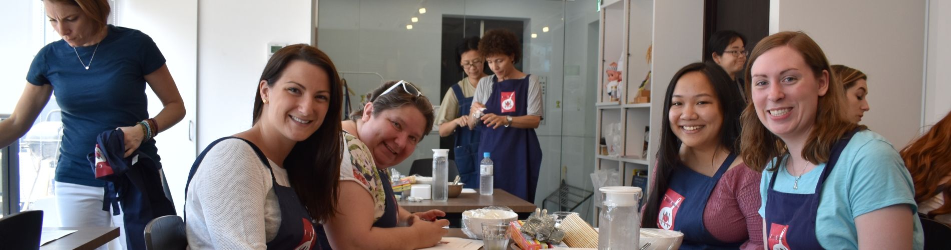 International students dining together