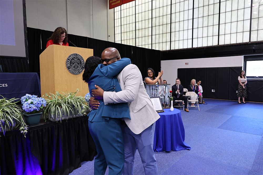 Stella Eke-Okoro on graduation event with her son