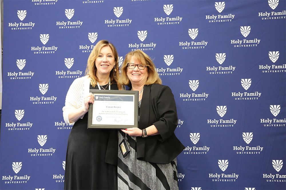 Nursing student receiving award for excellence