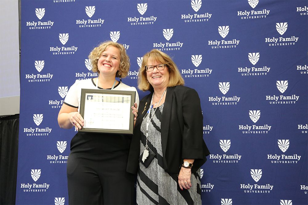 Nursing student receiving award for excellence