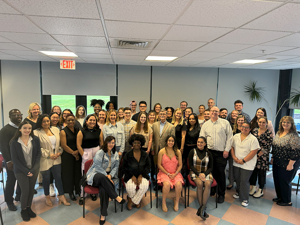 Master’s in Counseling students celebrating the completion of their 16-week Cognitive Behavioral Therapy course.
