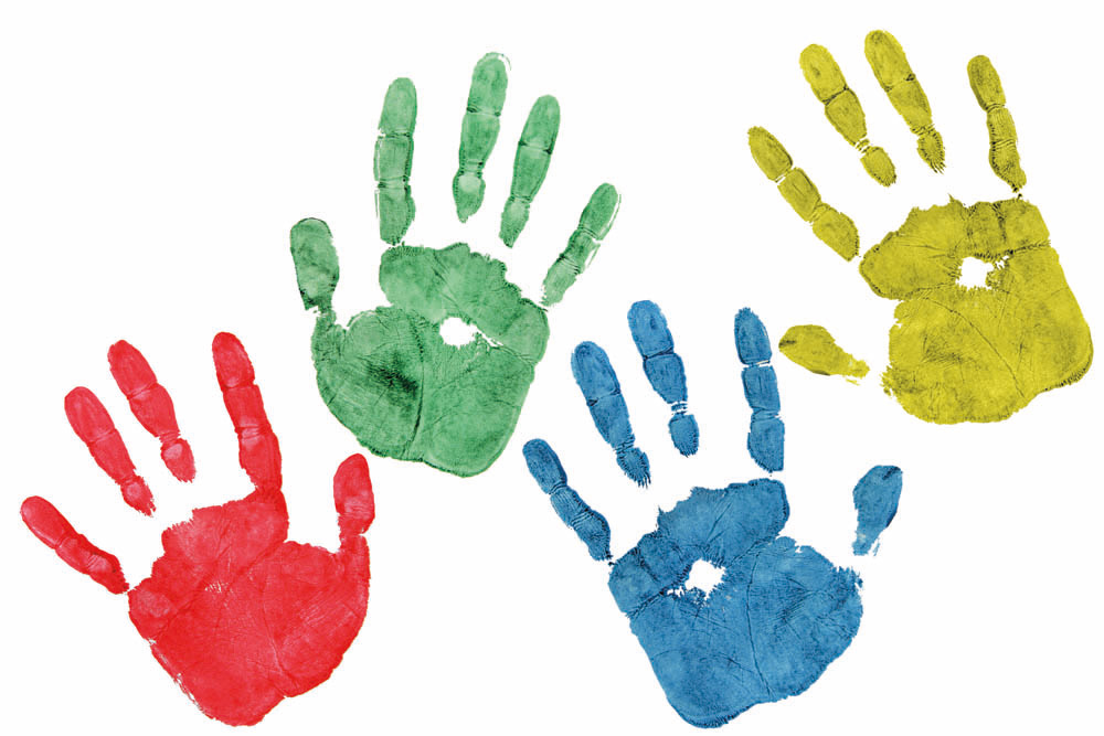 Colorful hand prints