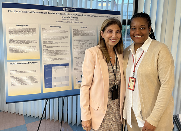 Shenia Howard ’20, D’22 with project advisor Elaine Maruca, DNP, RN, FNP-BC, CNE