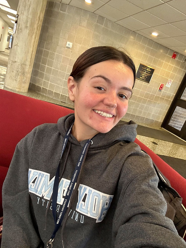 Emily Widmayer in Campus Center