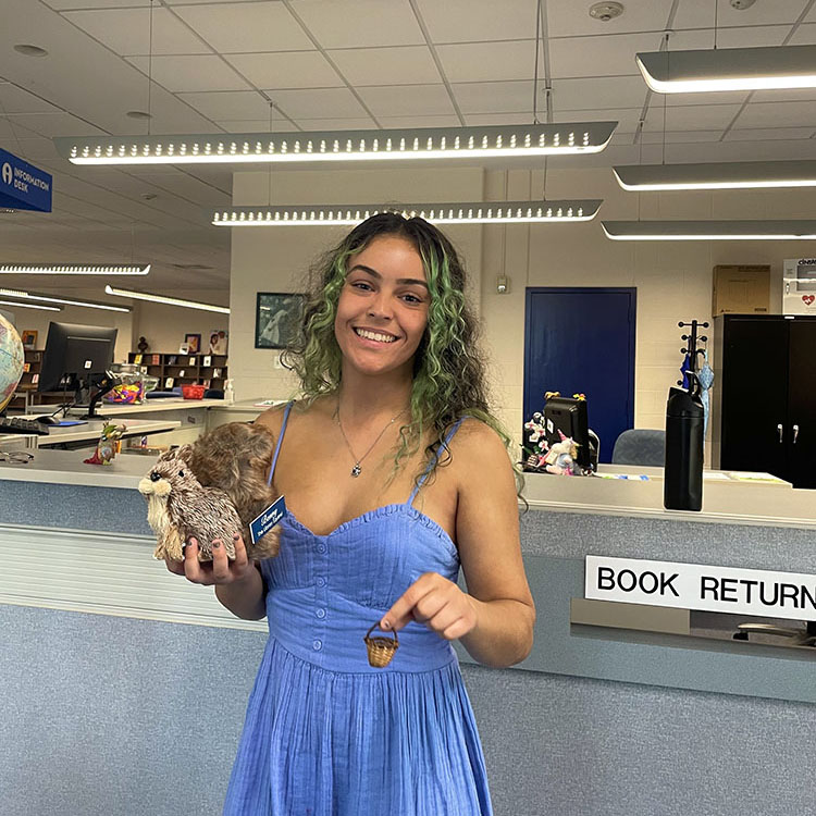 Mia Rivera in Library