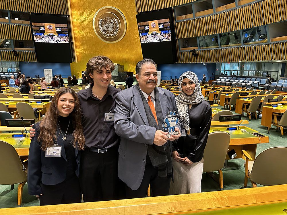 Prince El-Hashemite and students at UN