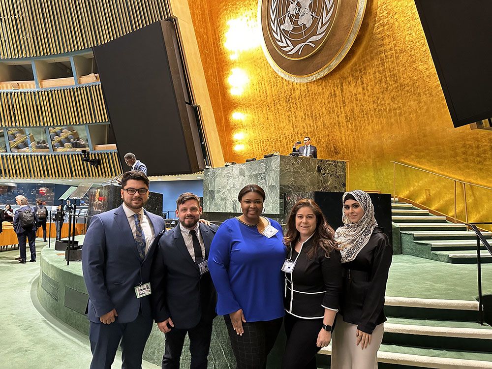 Holy Family contingent at the UN