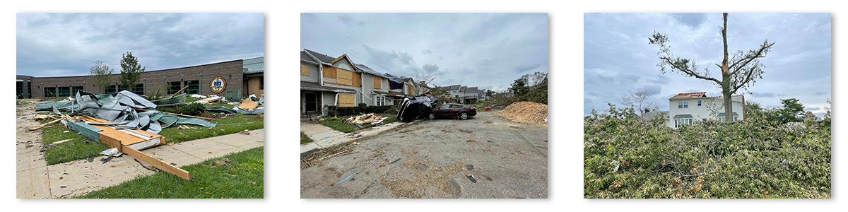 Of 1500 properties that were inspected in the three days following the tornado, 210 suffered major damage.