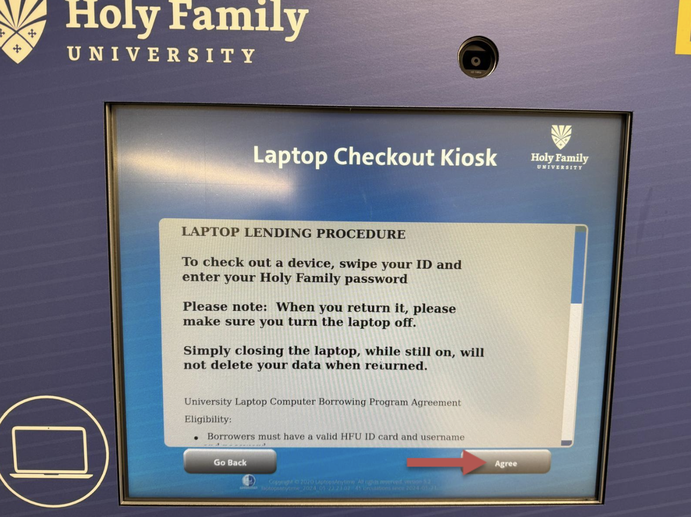 Kiosk Screen Agreement