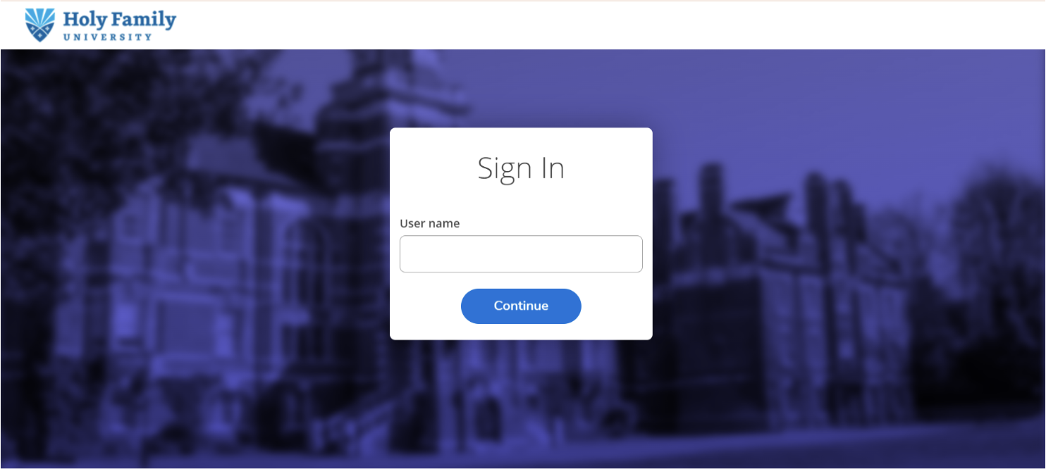 Self-service login screen