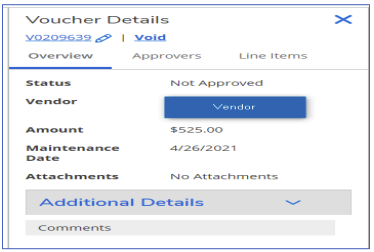 Voucher detail screen