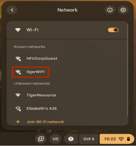 tigerWIFI selection