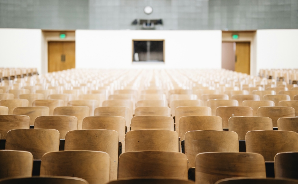 An empty college lecture hall