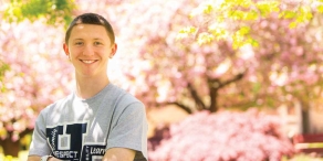 Soph_TextPhoto.jpg Sophomore student standing outside