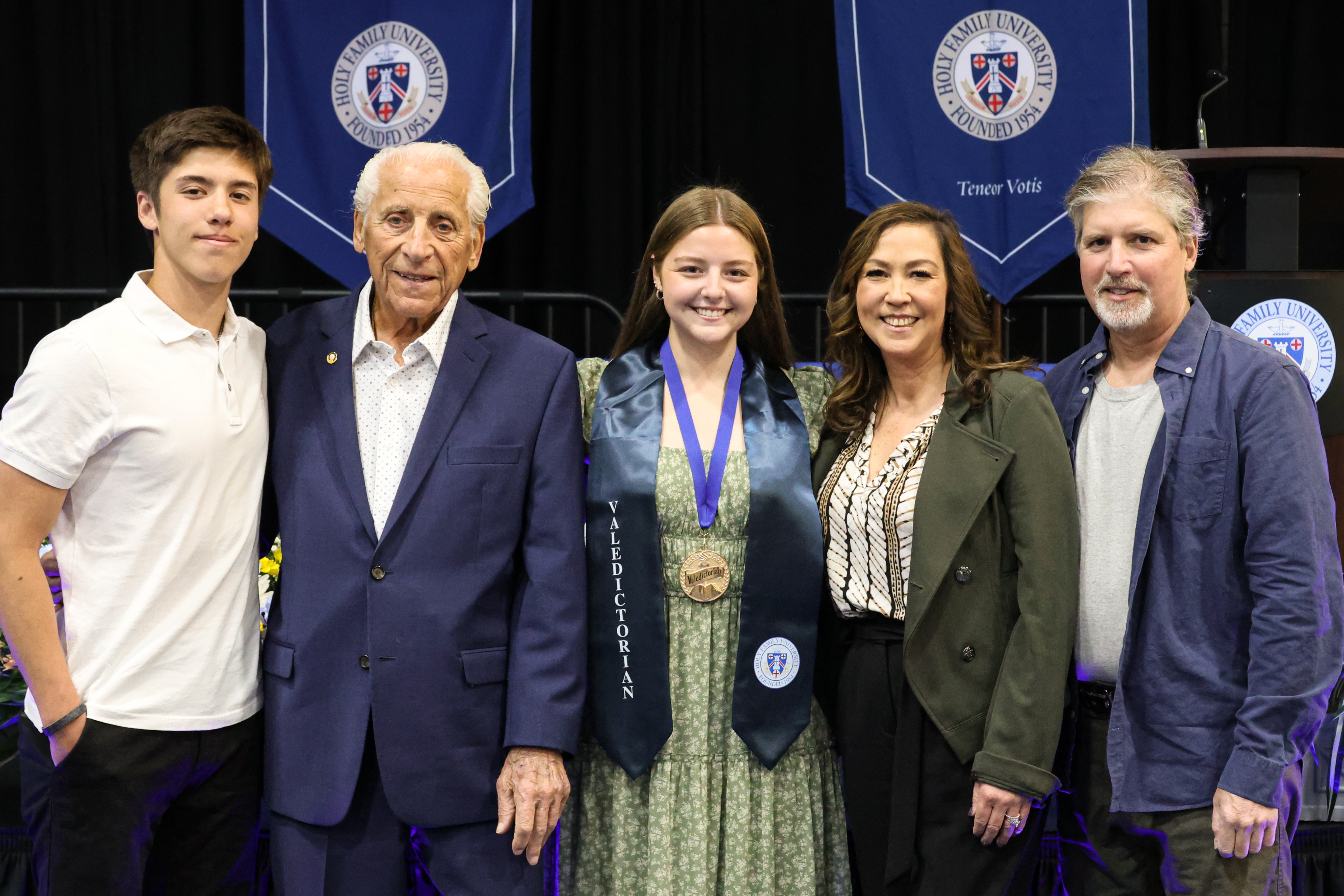 Leah Ford (Middle) Named Valedictorian of Holy Family University’s Class of 2025