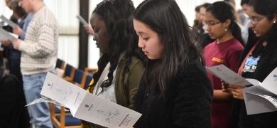 Students attend a faith celebration