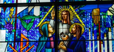 Stained Glass in the Chapel at Newtown Campus