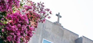 Cross on the room of Holy Family University Hall