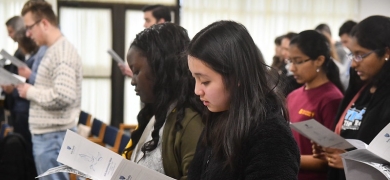 Students attend mass together