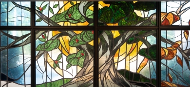 Stained glass at NE Philadelphia campus