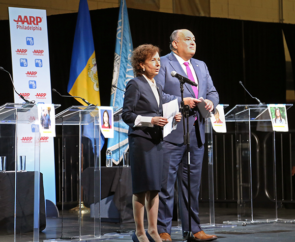 Anne Prisco, Ph.D., President of Holy Family University, and Vince Giannini, senior vice president and general manager of WPHL-TV