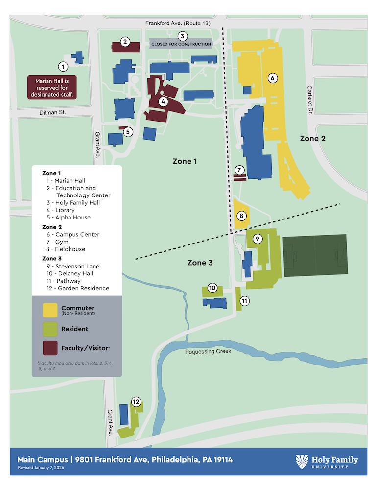 philadelphia campus parking map